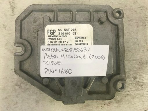 Vauxhall Opel Astra H Zafira B Z18XE ECU Siemens | 5WK9443 | 55559272 | SIMTEC 71.6 | *With PIN* Programming available - BY POST!